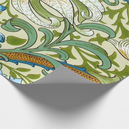 ガーデンリリーウィリアムモリス素晴らしヴィンテージフローラ ラッピングペーパー (角)
