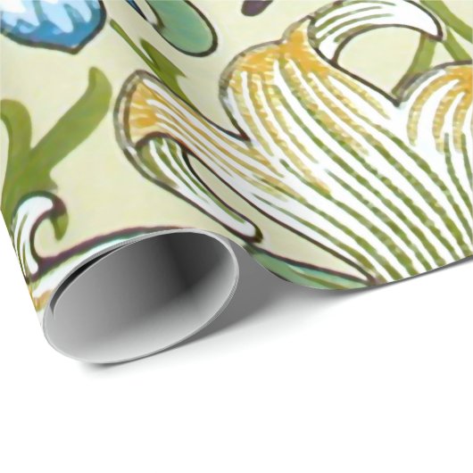 ガーデンリリーウィリアムモリス素晴らしヴィンテージフローラ ラッピングペーパー (ロールコーナー)