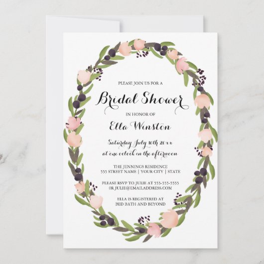 ガーデンリースブライダルシャワー招待状 招待状 (正面)