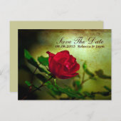 ガーデンレッドローズスチームパンク結婚ゴシック 案内ポストカード (正面/裏面)