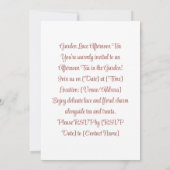 ガーデンレースアフタヌーンティー | ガーデン開花 招待状 (裏面)