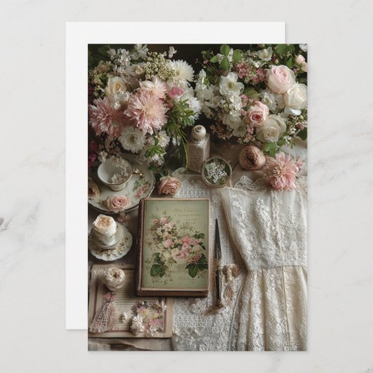 ガーデンレースアフタヌーンティー | フローラチャーム 招待状 (正面/裏面)