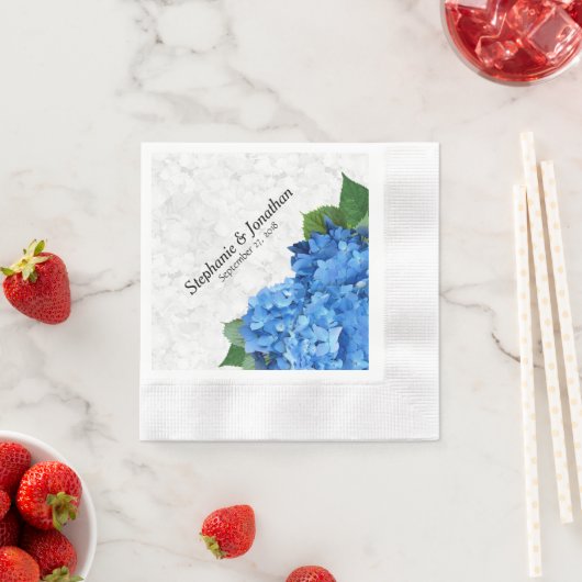ガーデンロマンスブルーアジサイフローラナプキンス 縁ありカクテルナプキン (インサイチュ)