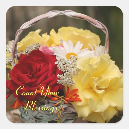 ガーデンローズブーケシール スクエアシール (正面)