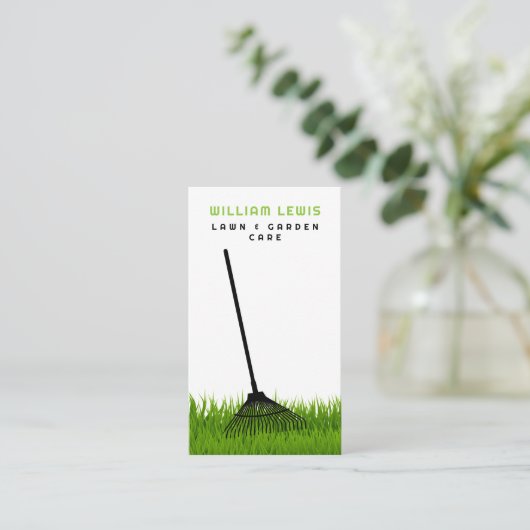 ガーデンローン気に造園モダングラスレーキ 名刺 (スタンド正面)