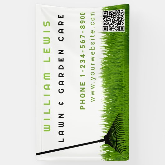 ガーデンローン気に造園モダングラスレーキ 横断幕 (縦)