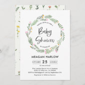 ガーデンワイルドフラワーガールベビーシャワー招待状 招待状 (正面/裏面)