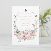 ガーデンワイルドフラワーシッ結婚ク写真救の日付 招待状 (スタンド正面)