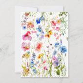 ガーデンワイルドフラワータイポグラフィブライダルシャワー 招待状 (裏面)