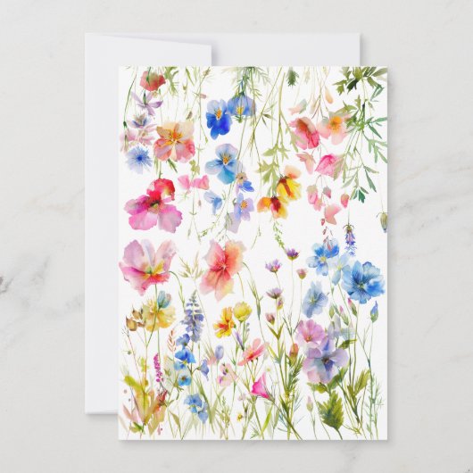 ガーデンワイルドフラワータイポグラフィブライダルシャワー 招待状 (裏面)