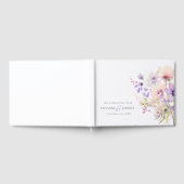 ガーデンワイルドフラワーパープルラベンダーパープル結婚ズ ゲストブック (全面)