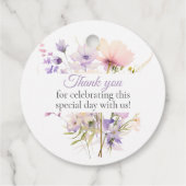 ガーデンワイルドフラワーパープルラベンダーパープル結婚ズ フェイバータグ (裏面)