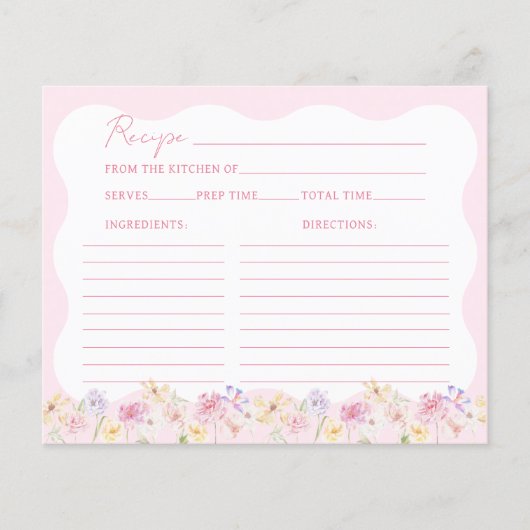 ガーデンワイルドフラワーモダンの波状ブライダルシャワーゲーム (正面)