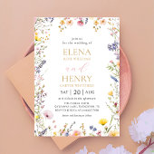 ガーデンワイルドフラワー結婚式招待状 招待状