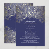 ガーデンワンダーランド金ゴールドフローラリハーサルディナー 招待状 (正面/裏面)