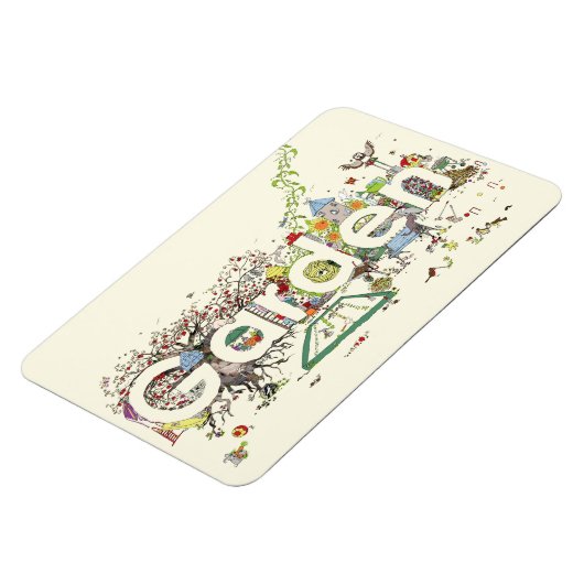 ガーデンワードアートかわいいガーデおもしろいニングタイポグラフィ マグネット (左側)