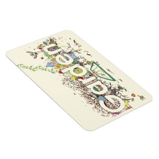 ガーデンワードアートかわいいガーデおもしろいニングタイポグラフィ マグネット (右側)