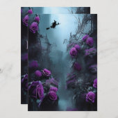 ガーデン不気味ハローウィンパーティ招待状 招待状 (正面/裏面)