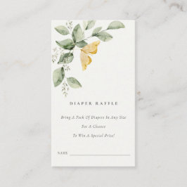 ガーデン動物蝶おむつラッフルベビーシャワー エンクロージャーカード