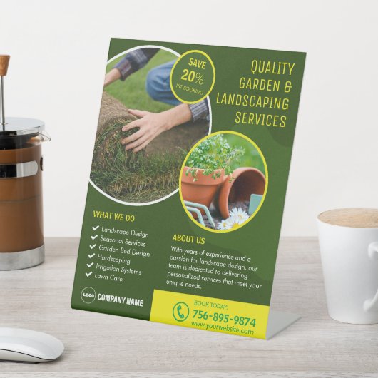 ガーデン及び造園カスタムサービス 台座サイン (インサイチュ)