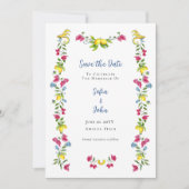 ガーデン地中海のフローラ日付の保存 招待状 (正面)