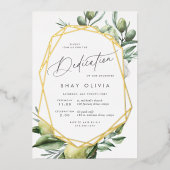 ガーデン地中海のベビー献身 箔招待状 (正面)