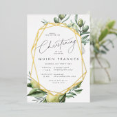 ガーデン地中海の《キリスト教》洗礼式や命名式 箔招待状 (立ち正面)