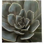 ガーデン多肉質グリーングレートーンリアリスティックアート シャワーカーテン (正面)