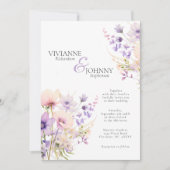 ガーデン威厳のあるワイルドフラワーラベンダー結婚ズ 招待状 (正面)