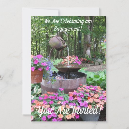 ガーデン婚約パーティ招待状 招待状 (正面)