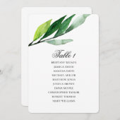 ガーデン座席表。グリーンリーフウェディングプラン 招待状 (正面/裏面)