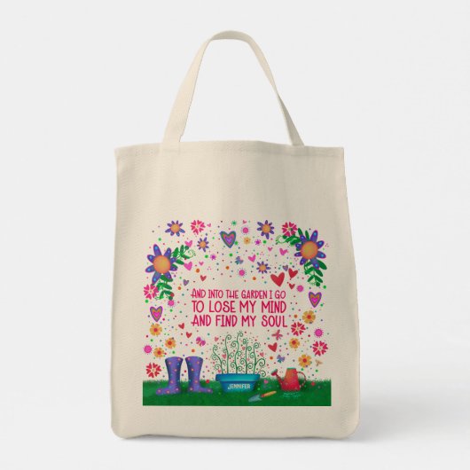 ガーデン引用文フローラおもしろい名フローラインスピレーション トートバッグ (裏面)