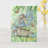 ガーデン忙しフェアリーグリーティングカード カード (黄色い花)