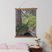 ガーデン日本のウッドアーチフットブリッジ 吊り下げ型タペストリー (寝室)