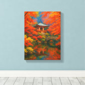 ガーデン日本のオータムウォールアート キャンバスプリント (インサイチュ (ウッドフロア))