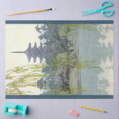 ガーデン日本のヴィンテージブルーウィローレイクパゴダ2 薄葉紙 (クラフト)