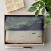 ガーデン日本のヴィンテージレイクwブリッジコーラルブルー 薄葉紙 (ギフト)