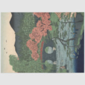 ガーデン日本のヴィンテージレイクwブリッジブルーnコーラル 薄葉紙 (正面)