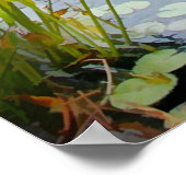 ガーデン日本の池とコイ ポスター (角)