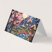 ガーデン日本の3Dエフェクトの背景 名刺 (正面)