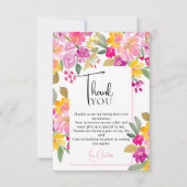 ガーデン明るいフローラ水カラーブライダルシャワー サンキューカード (正面)