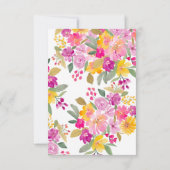 ガーデン明るいフローラ水カラーブライダルシャワー サンキューカード (裏面)