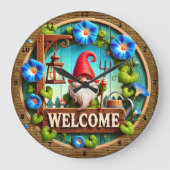 ガーデン格言へようこそ ラージ壁時計 (正面)