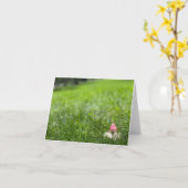 ガーデン格言ピンクハットグリーティングカード空白の内側 カード (黄色い花)