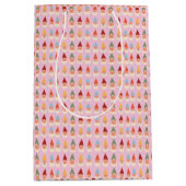 ガーデン格言ピンク背景 ミディアムペーパーバッグ (正面)