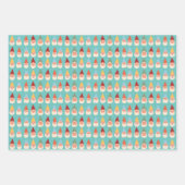 ガーデン格言ブルー背景 ラッピングペーパーシート (正面3)