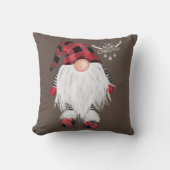 ガーデン格言メリークリスマスレッドバッファロープレイドパジ クッション (正面)