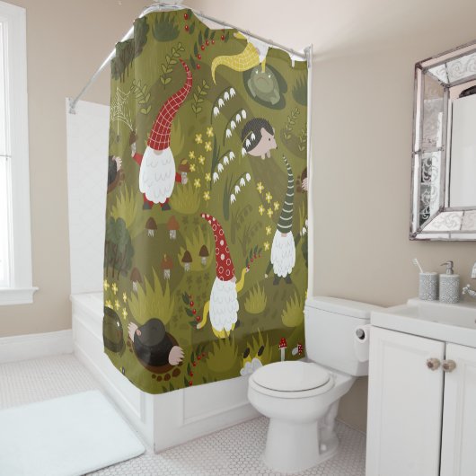 ガーデン格言ユーモアのある：動物相。 シャワーカーテン (インサイチュ)