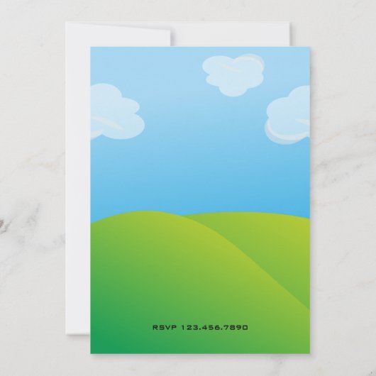 ガーデン格言子供の誕生日パーティー 招待状 (裏面)