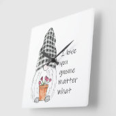 ガーデン格言私はあなたを愛する格言事項 スクエア壁時計 (傾斜)